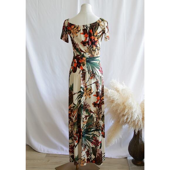 VENUS LASCANA Off-shoulder tropical Maxi dress size XS - Picture 3 of 8